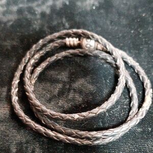 Pandora Black Braided Leather Bracelet